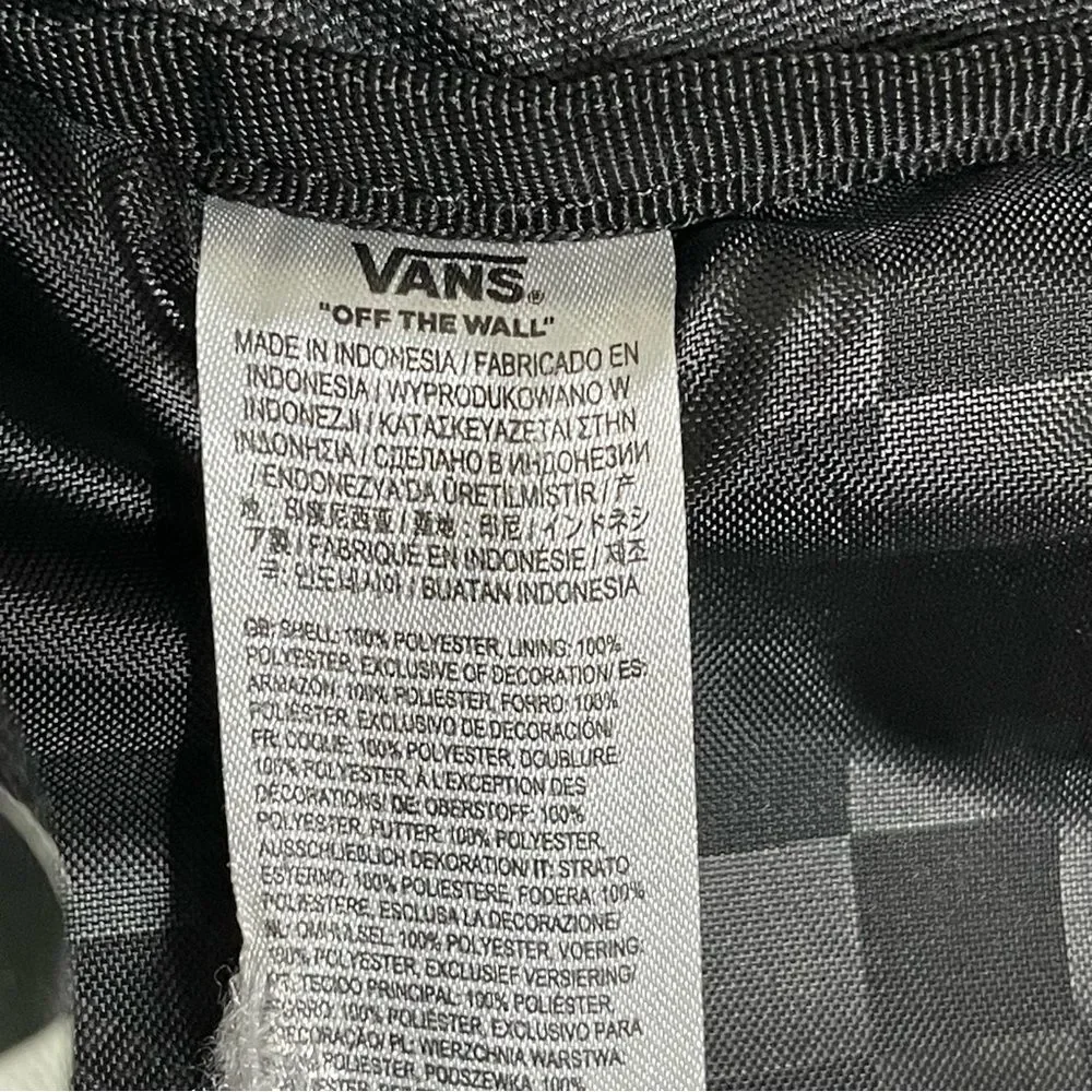 Vans Backpack Laptop Bag Checkerboard Colorful Glitter Zip Close School Everyday